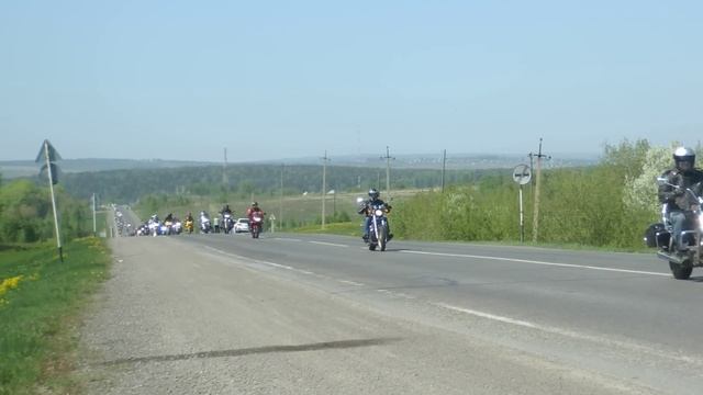 Новокузнецк. Открытие мотосезона 2015. Въезд колонны в лагерь. смотреть онлайн