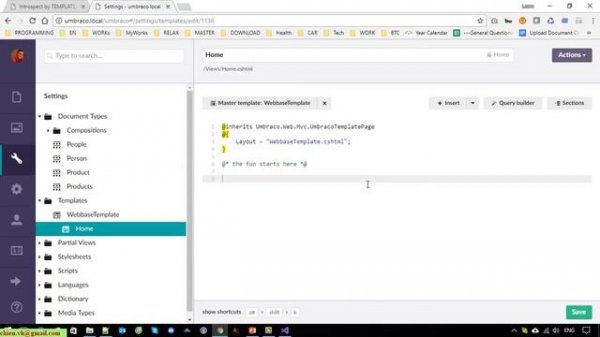 Day2: Create Templates, Document Types and Content Page in Umbraco CMS