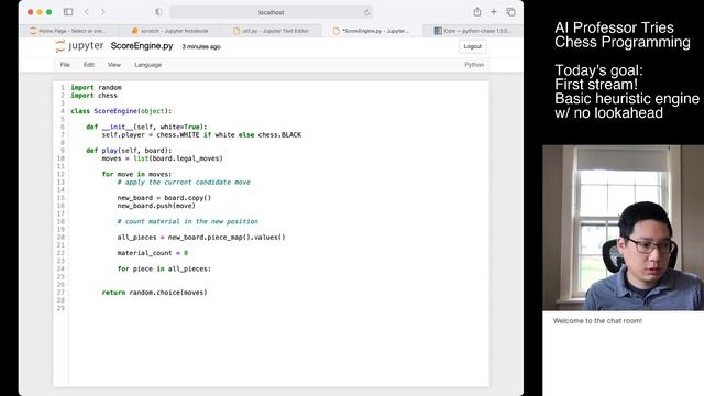 Trading a Queen for a Pawn | AI Professor Improvises Some Chess Programming #1 смотреть онлайн