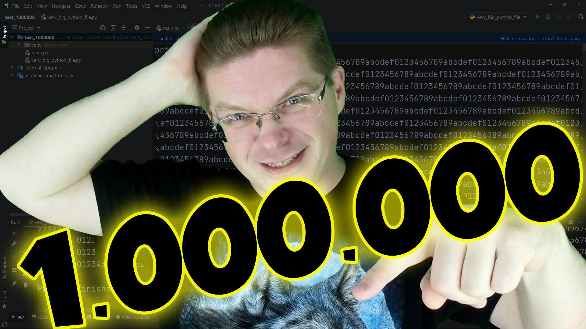 Что будет, если запустить 1 000 000 строк кода, файл более 1 Гб смотреть онлайн