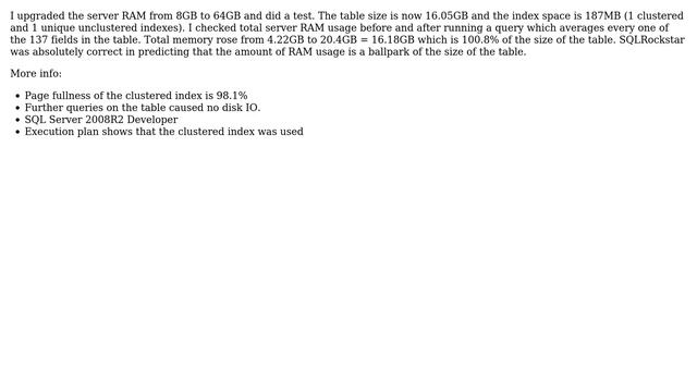 Databases: How much memory is needed to keep a table cached? (SQL Server 2008)? (5 Solutions!!) смотреть онлайн