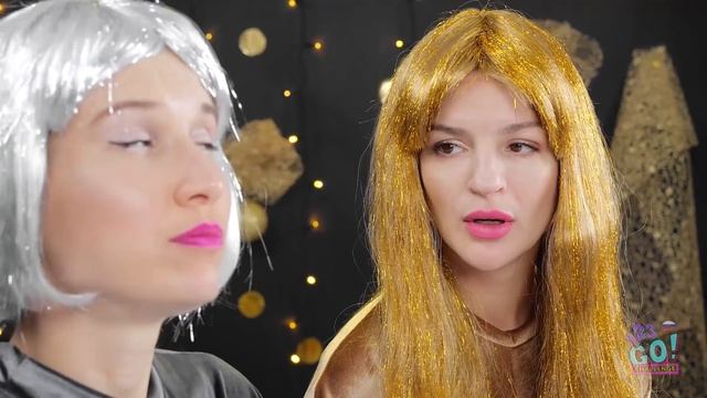 ЗОЛОТО VS СЕРЕБРО: ЧЕЛЛЕНДЖ! ЕДА ОДНОГО ЦВЕТА НА 24 ЧАСА! Трюки из TikTok от 123 GO! CHALLENGE смотреть онлайн