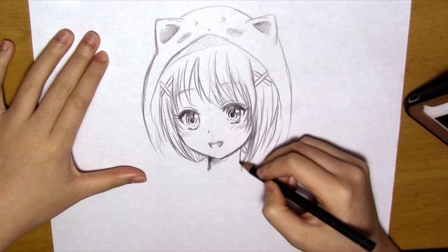 How to Draw a Manga Girl with Cat Hoodie (real-time) смотреть онлайн