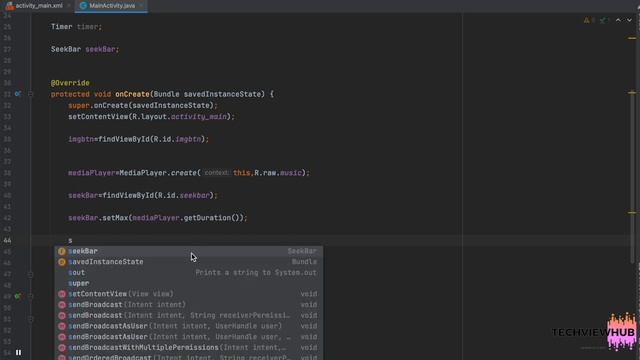 MediaPlayer with seekBar - Part 2 | TechViewHub | Android Studio смотреть онлайн