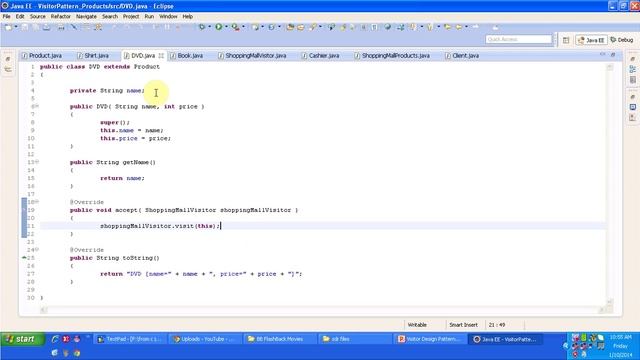 Visitor Design pattern - Implementation [Products] смотреть онлайн