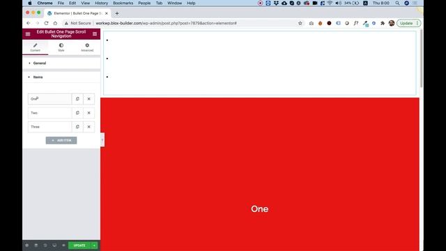 One Page Scroll Navigation Menu Widget For Elementor