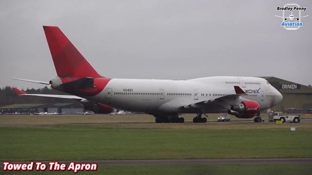 LONGTAIL AVIATION - JetOneX, Ex-Virgin Atlantic Boeing 747-400 Arrival - Bournemouth Airport 4K смотреть онлайн