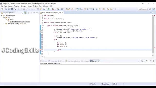 How to check Armstrong Number in Java | Coding Skills смотреть онлайн
