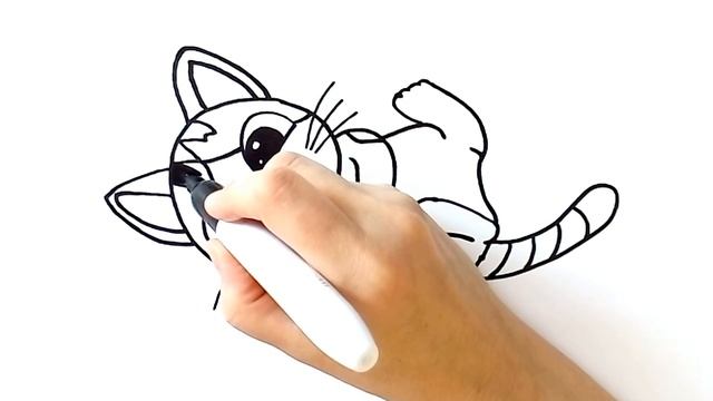 Как рисовать милого КОТЕНКА легко, просто и красиво. Учимся рисовать Котенка.How to draw a kitten. смотреть онлайн