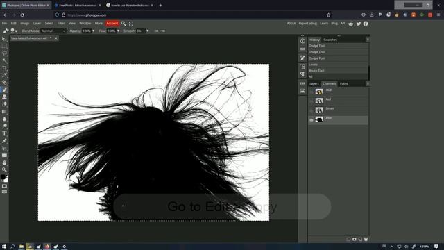 How to cut out hair in Photopea смотреть онлайн