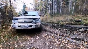 Жёсткая колея, грязь, Крузак 100 валит на все деньги!