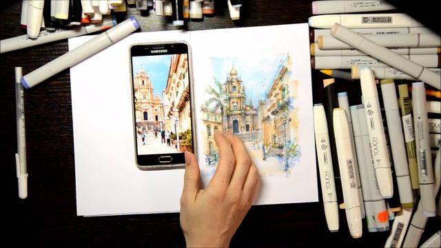 Sicilia. Italy. Сицилия. Marker Sketching. Griaznova Svetlana / Скетч маркерами. Грязнова С Г смотреть онлайн
