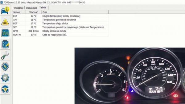 Niebieska kontrolka Mazda 6 GJ 2.2 Diesel - co oznacza? Forscan + ELM 327 Sprawdzenie temperatury