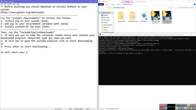 YoutubePlaylistDownloader Program by Python on youtube-dl смотреть онлайн