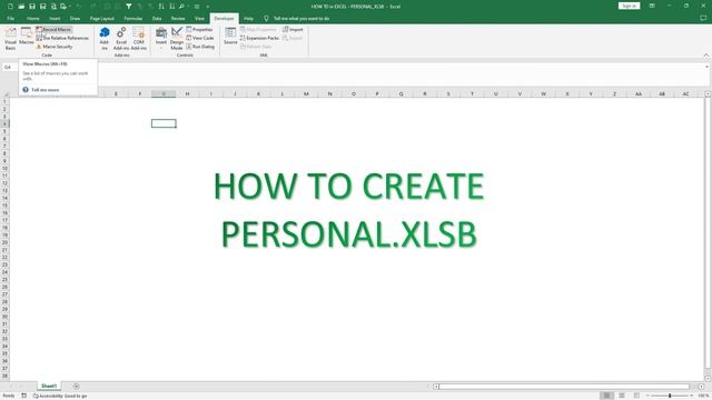 HOW TO in EXCEL #003 Create PERSONAL XLSB смотреть онлайн
