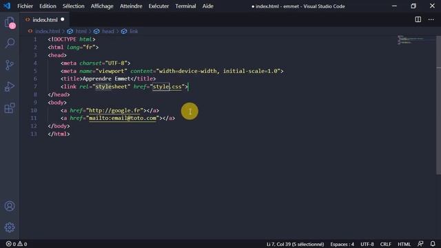Les raccourcis de balise sous Visual Studio Code et Emmet - Vidéo Tuto смотреть онлайн