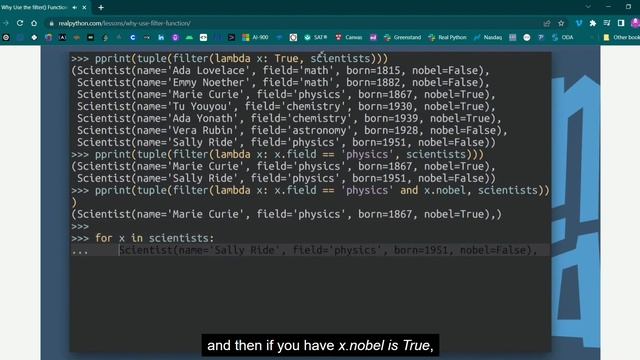 RP Functional Programming in Python Section 2 The filter() Function (Advanced) смотреть онлайн