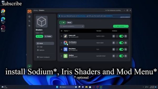 How to get Shaders in Minecraft 1.20.1 EASY #tutorial #modrinth #shaders #rtx