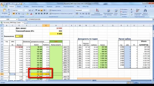 Расчет ЛФП (Личного финансового плана) в таблице Excel смотреть онлайн