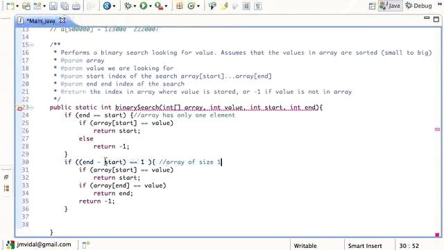 Java Binary Search Algorithm, Program with Recursion Tutorial смотреть онлайн
