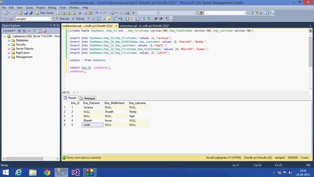 7. SQL Tutorial -Telugu (Coalesce function) смотреть онлайн