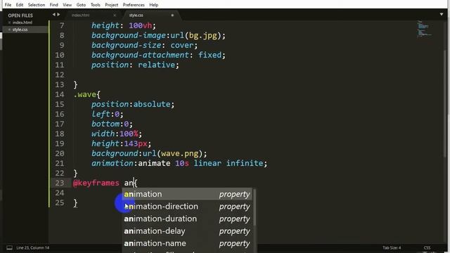 wave animation with css, css wav animation tutorial смотреть онлайн