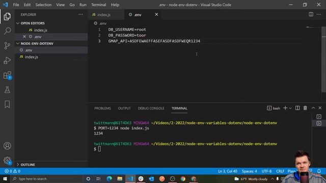 Node dotenv and Environment Variables смотреть онлайн