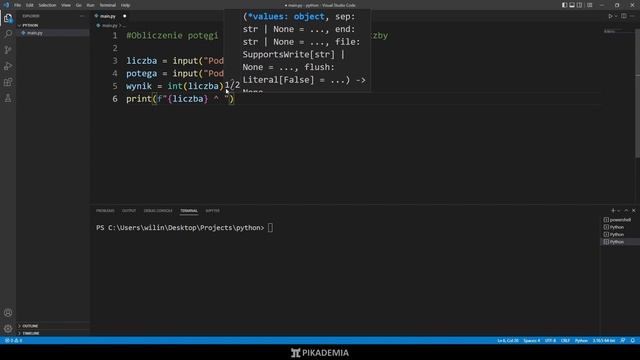 Obliczanie potęgi podanej liczby python смотреть онлайн