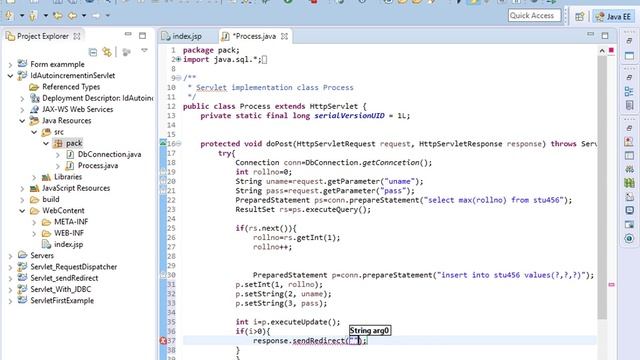 Auto ncrement id In Servlet смотреть онлайн