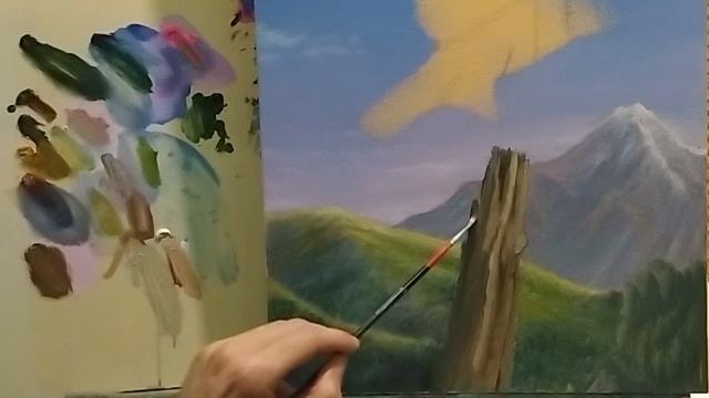 Как нарисовать орла на фоне гор|как рисовать перья|горный пейзаж маслом #живопись смотреть онлайн