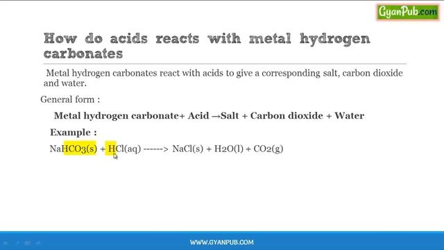 How acids react with metal hydrogen carbonates CBSE Class 10 Chemistry Notes смотреть онлайн