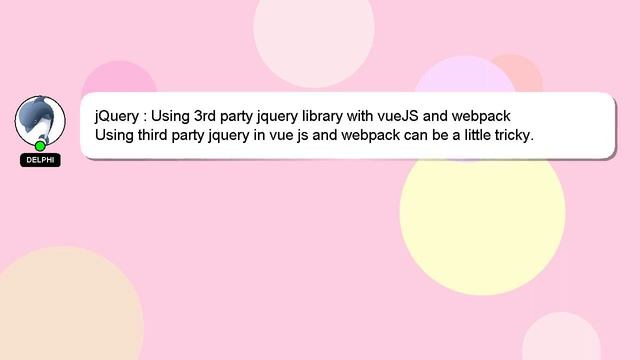 jQuery : Using 3rd party jquery library with vueJS and webpack смотреть онлайн