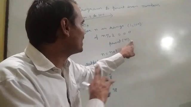Python program to print Even number between 1 to 100. смотреть онлайн