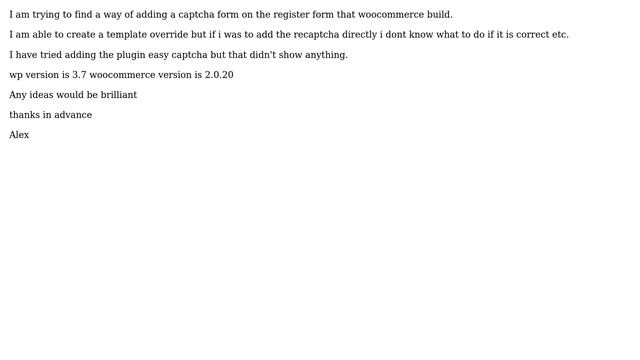 Wordpress: Add a captcha form to the woocommerce register form смотреть онлайн