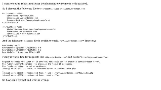 DevOps & SysAdmins: Infinite loop with VirtualDocumentRoot, .htaccess and mod_rewrite смотреть онлайн