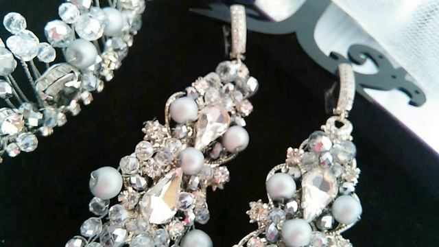 Свадебная диадема и серьги из проволоки и бусин своими руками | Jo Handmade смотреть онлайн