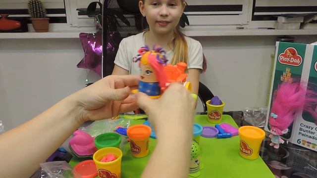 Play Doh сумасшедшие прически!!! Play Doh Crazy Cuts!!! Пластилин???Настя Катя смотреть онлайн