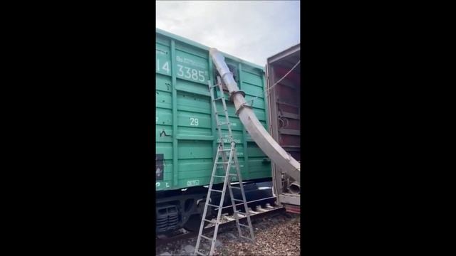 2021.11__ Погрузка зерна в крытый вагон пневмотранспортер NEUERO 50тчас  380996809388