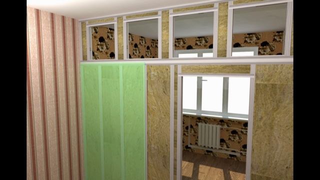 Перегородка из гипсокартона с окнами. Plasterboard partition with windows смотреть онлайн