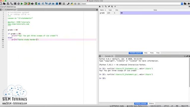 Python: Understanding "If-Statements" - If/Elif/Else | A Simple Explanation Using Ice Cream! смотреть онлайн