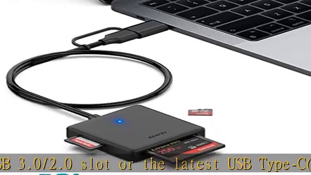 Memory Card Reader, BENFEI 4in1 USB USB-C To SD Micro SD MS CF Card Reader Adapter