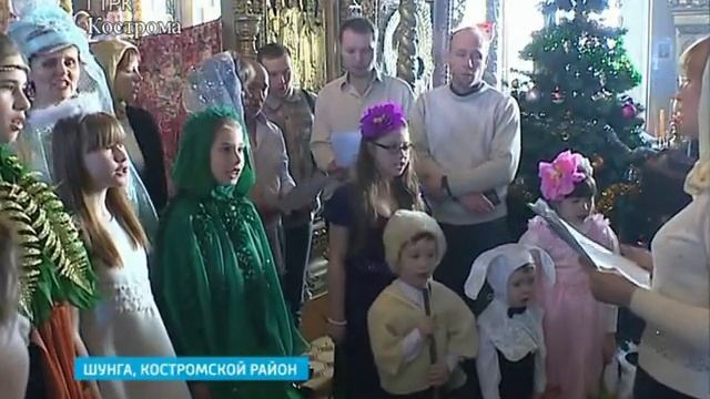 В селе Шунга Костромского района прошел рождественский спектакль. смотреть онлайн