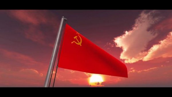 Soviet union national anthem "гимн советского союза" with waving flag