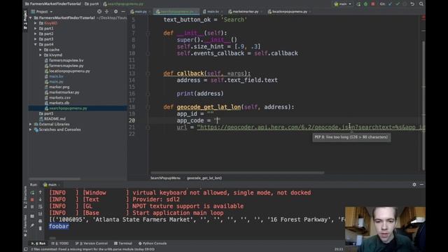 Python Mobile App Tutorial - Part 4: Search Menu and Geocoding | Kivy/KivyMD смотреть онлайн