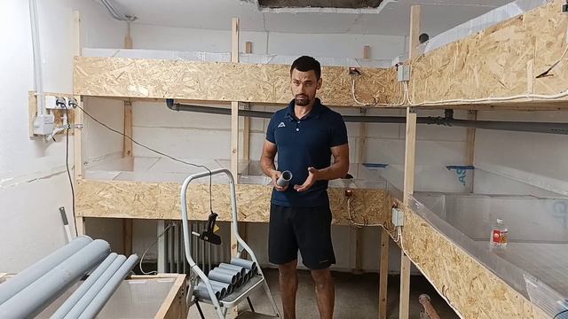 Установка слива в бассейне. Укрытия для рака. УЗВ своими руками. смотреть онлайн