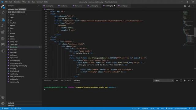 Merge delete to dashboard PHP MySQL смотреть онлайн