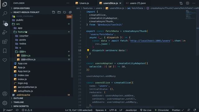 08 - Setting up our state with createEntityAdapter functions and thunks смотреть онлайн