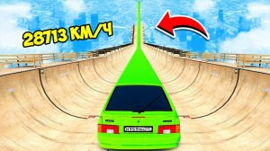 СПУСК БЕЗ ТОРМОЗОВ НА САМОМ ДЛИННОМ ЛИМУЗИНЕ ВАЗ 2114 ЧЕТЫРКА ПО ТРАМПЛИНУ  ГТА 5 МОДЫ МУРКА