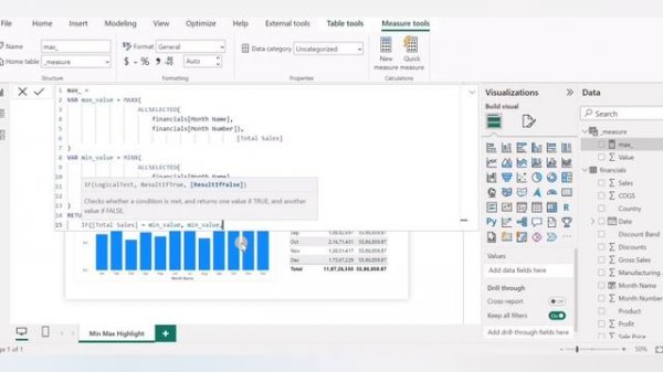 Highlight Max & Min Values in Power Bi Column Chart