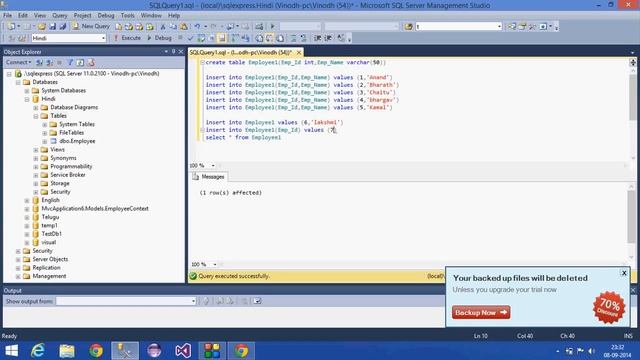 2 SQL Server Tutorial HindiInsert,update,delete смотреть онлайн